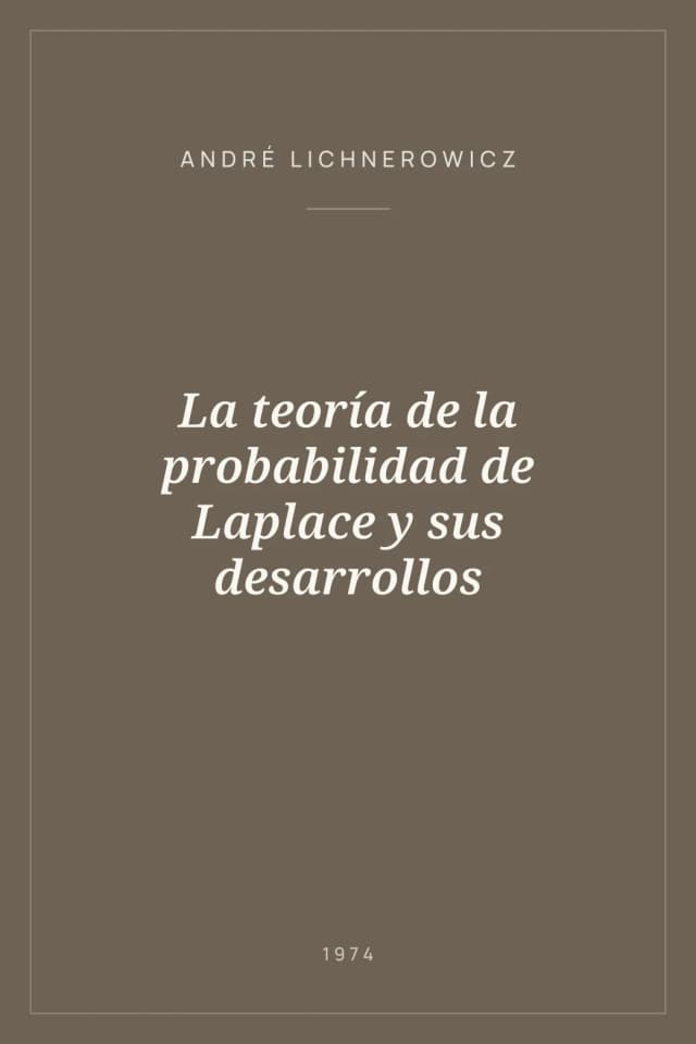 Portada de La teoría de la probabilidad de Laplace y sus desarrollos