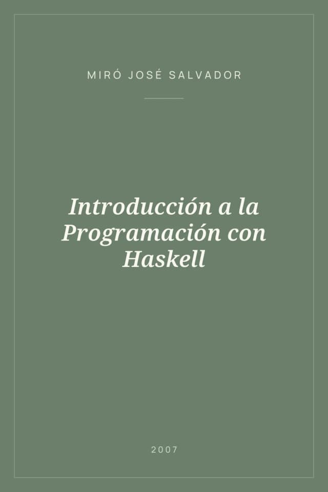 Portada de Introducción a la Programación con Haskell