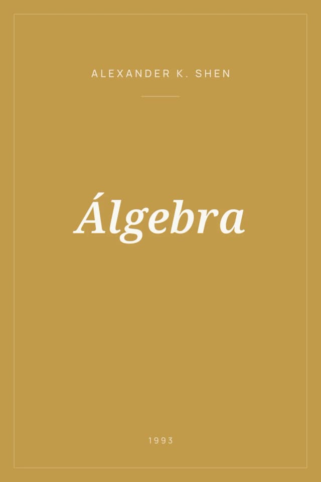 Portada de Álgebra