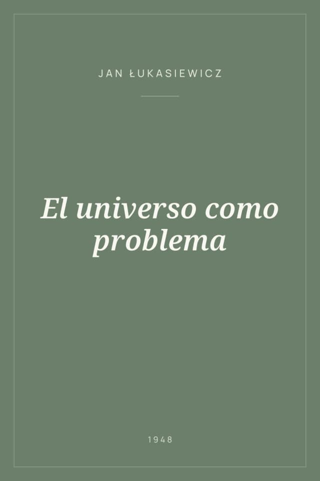 Portada de El universo como problema