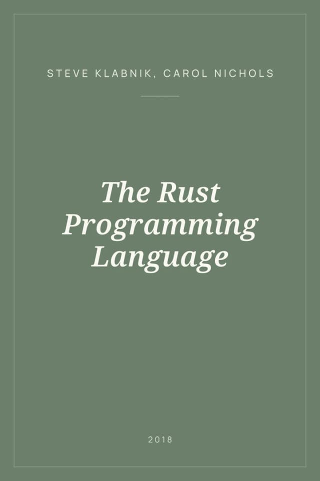 Portada de The Rust Programming Language