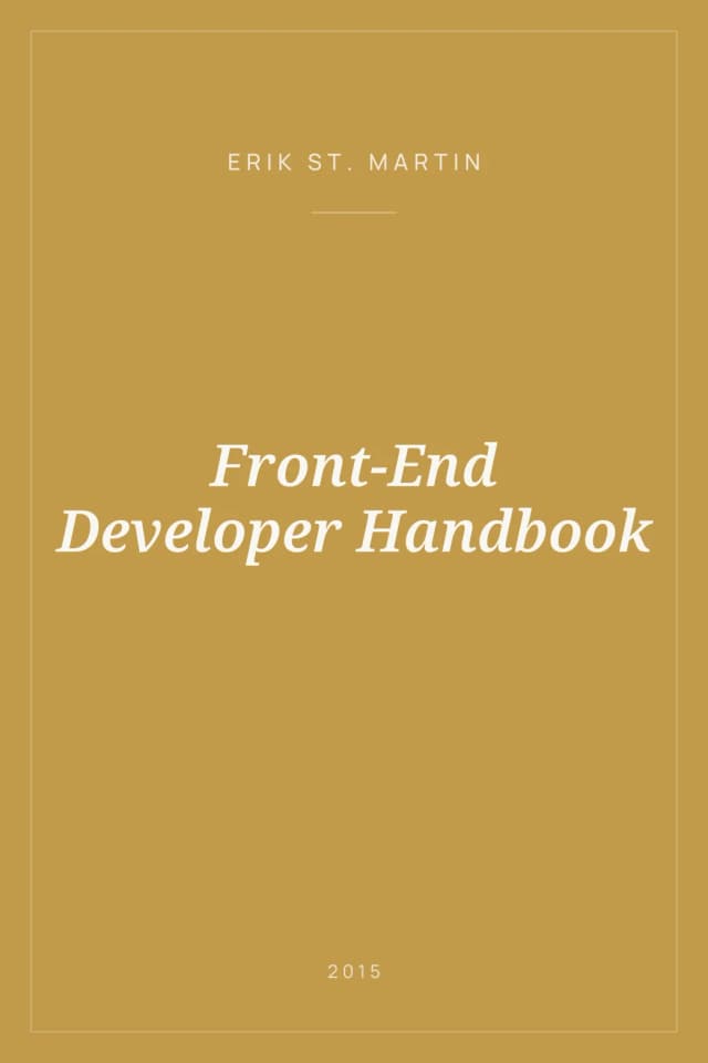 Portada de Front-End Developer Handbook