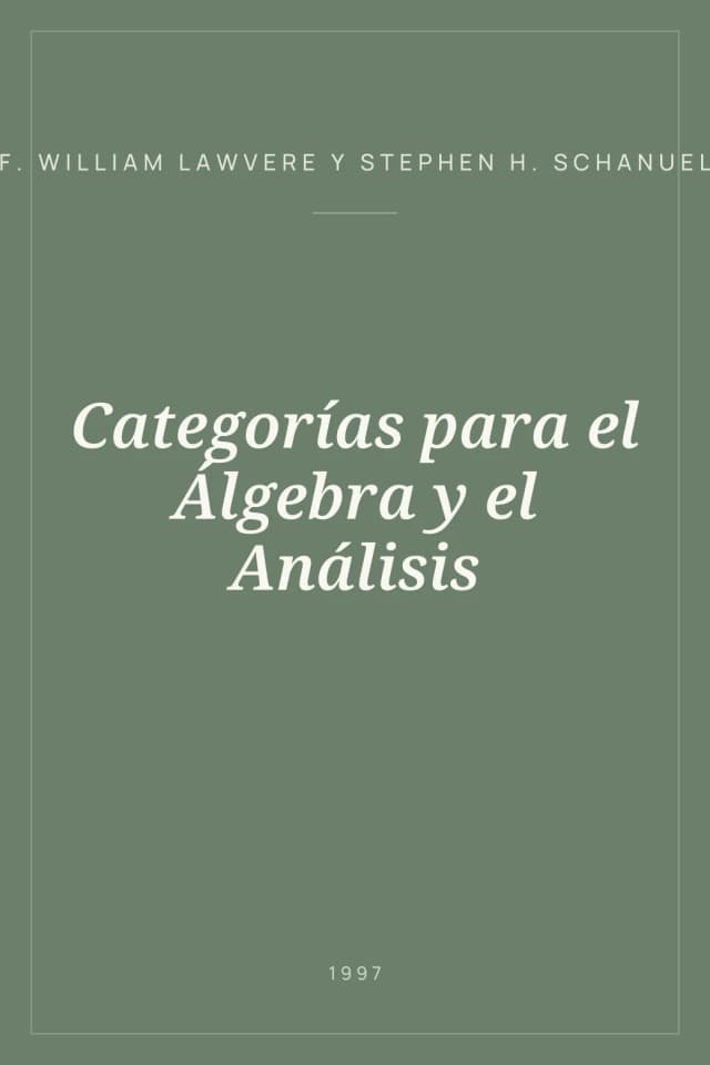 Portada de Categorías para el Álgebra y el Análisis