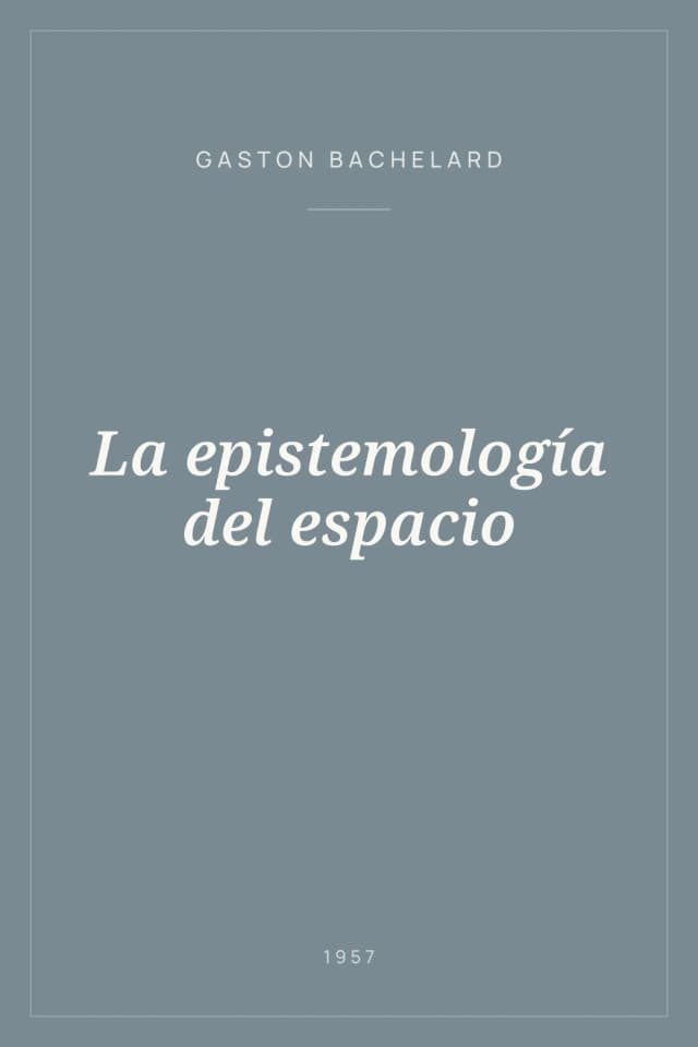 Portada de La epistemología del espacio
