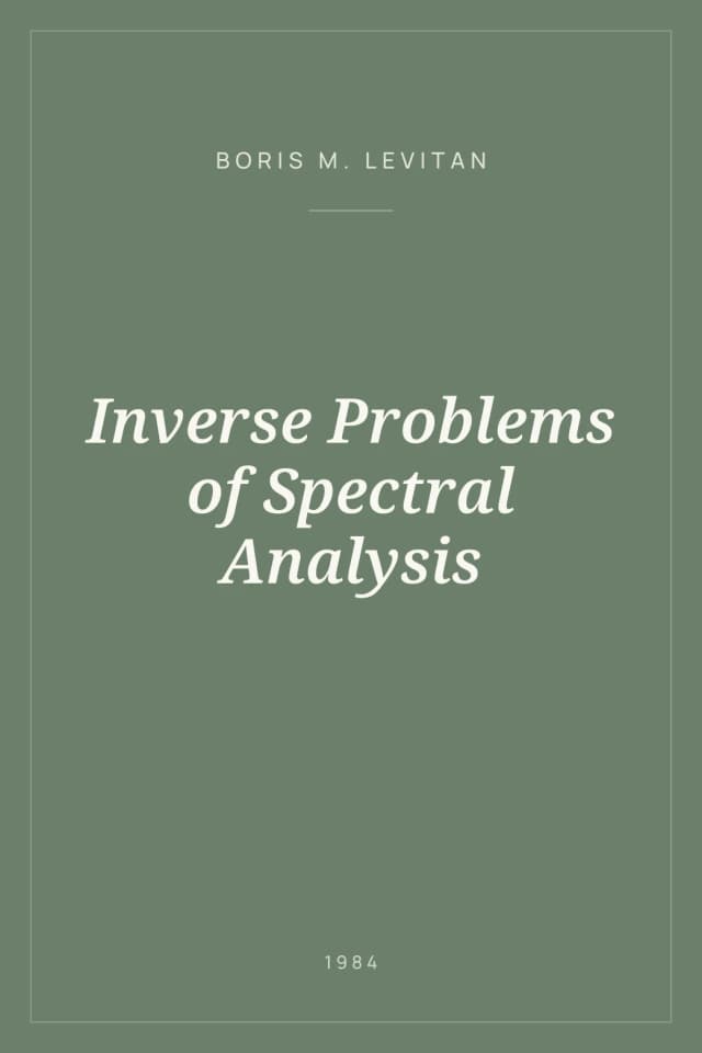 Portada de Inverse Problems of Spectral Analysis