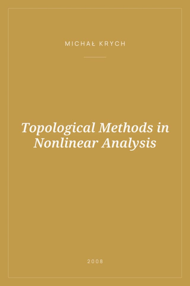 Portada de Topological Methods in Nonlinear Analysis