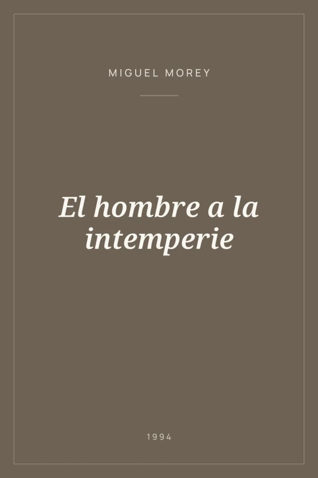 Portada de El hombre a la intemperie