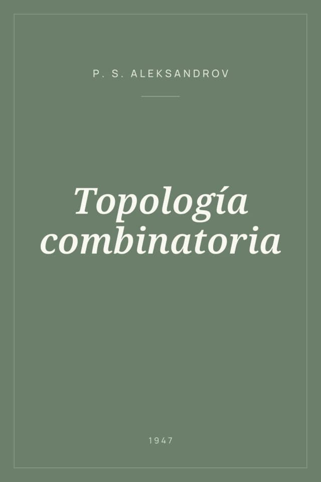 Portada de Topología combinatoria