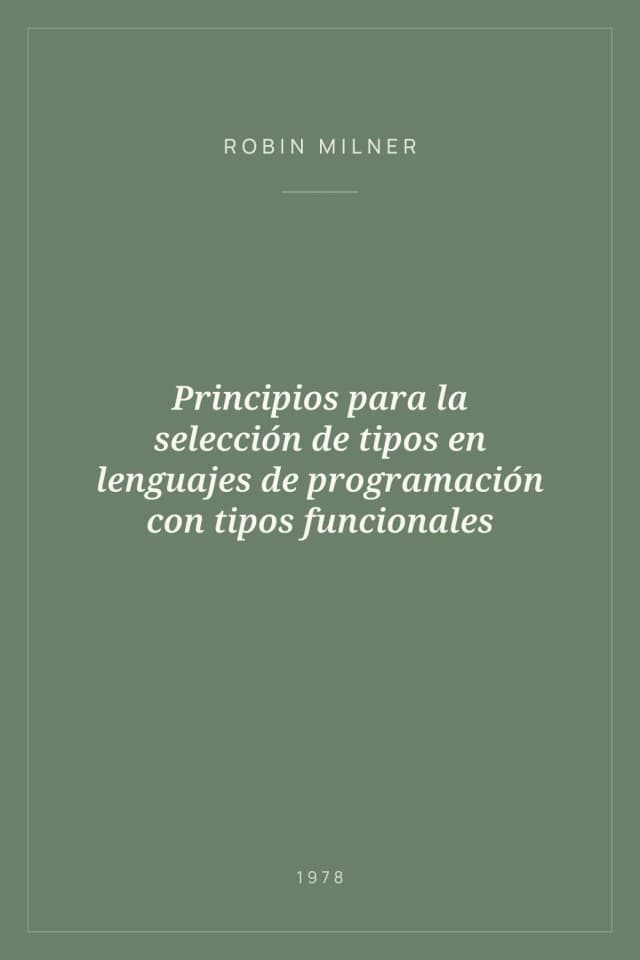 Portada de Principios para la selección de tipos en lenguajes de programación con tipos funcionales