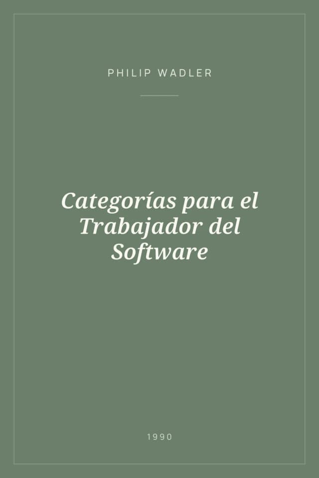 Portada de Categorías para el Trabajador del Software