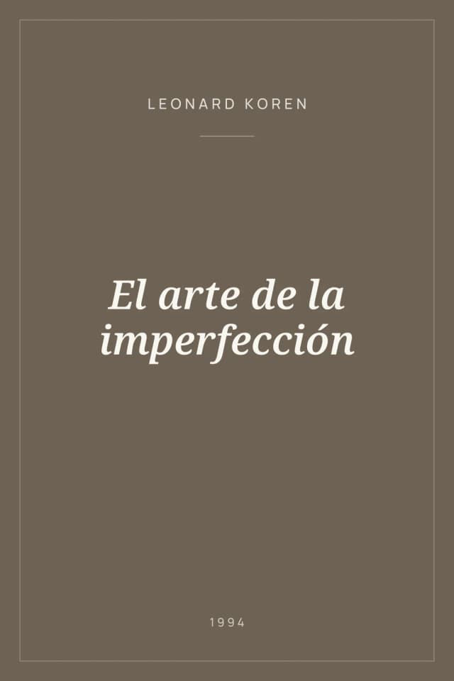 Portada de El arte de la imperfección