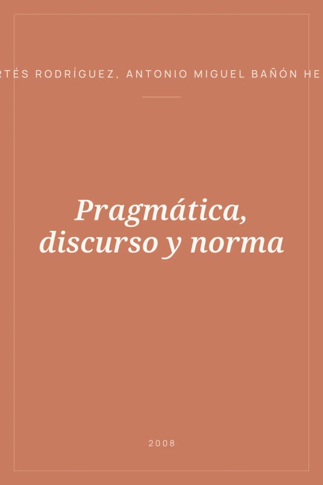 Portada de Pragmática, discurso y norma