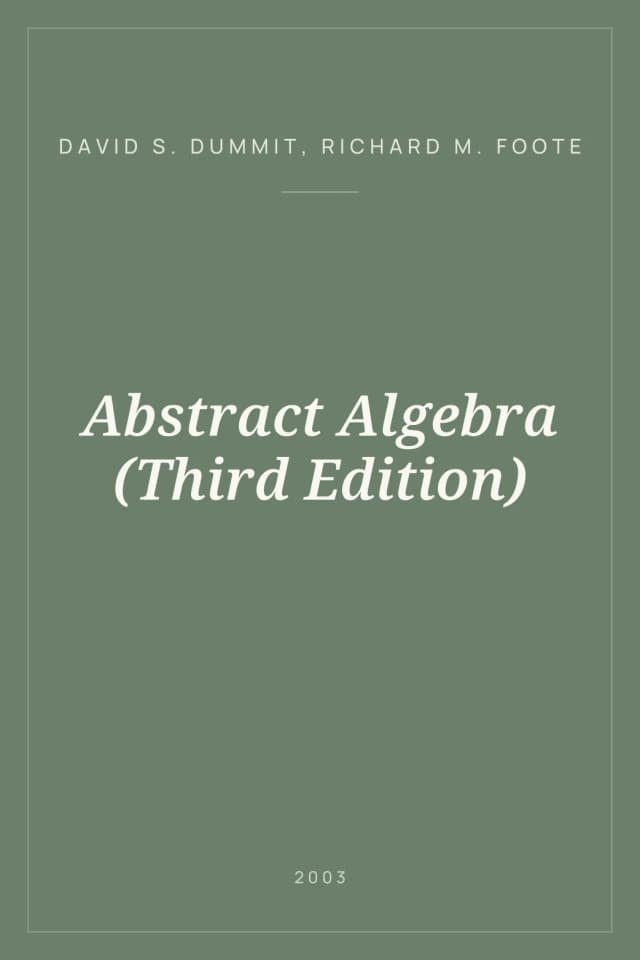 Portada de Abstract Algebra (Third Edition)