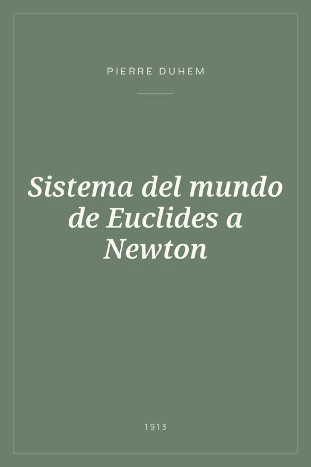 Portada de Sistema del mundo de Euclides a Newton