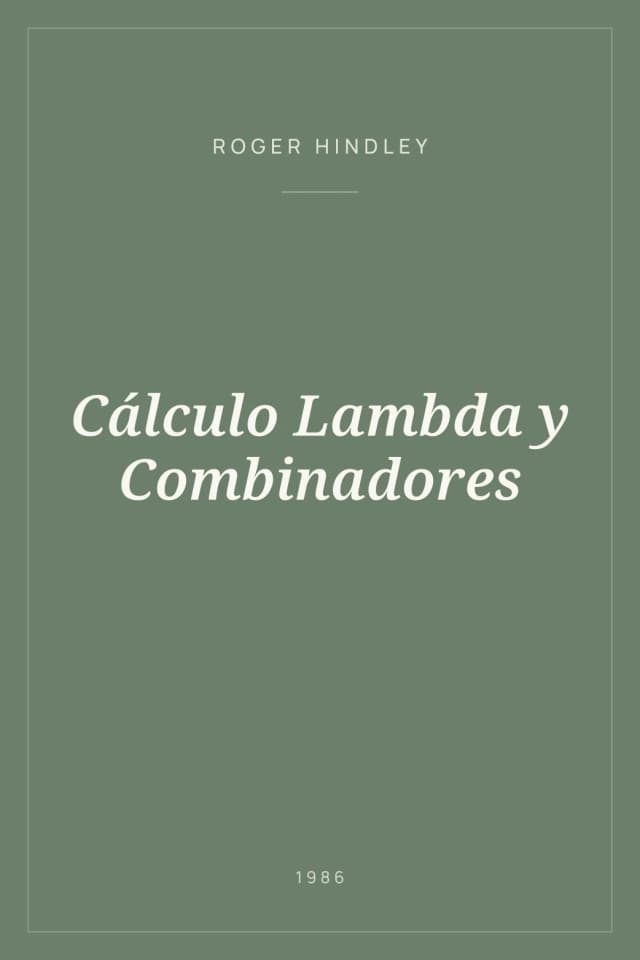 Portada de Cálculo Lambda y Combinadores
