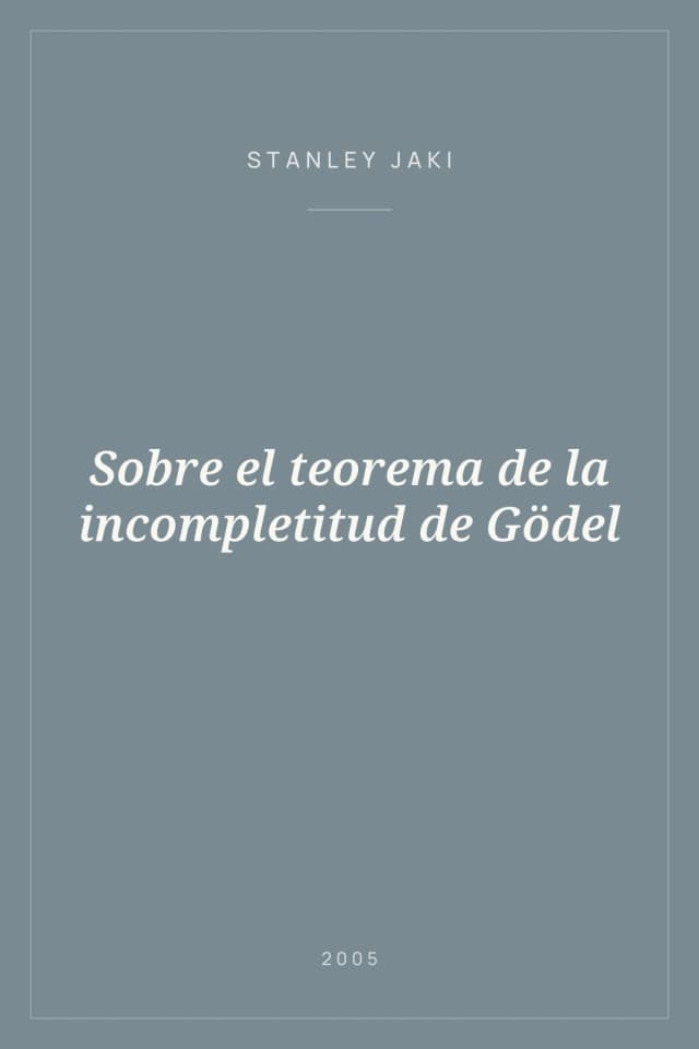 Portada de Sobre el teorema de la incompletitud de Gödel
