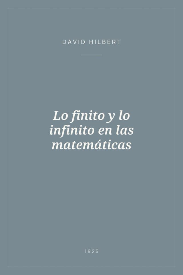 Portada de Lo finito y lo infinito en las matemáticas