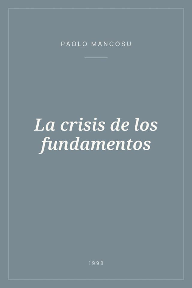 Portada de La crisis de los fundamentos