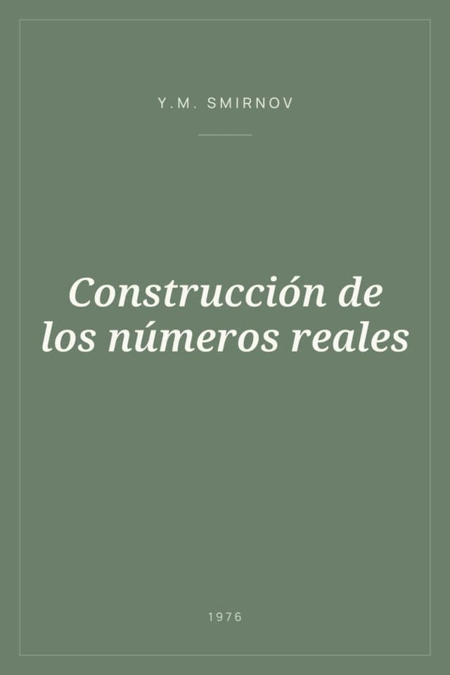 Portada de Construcción de los números reales