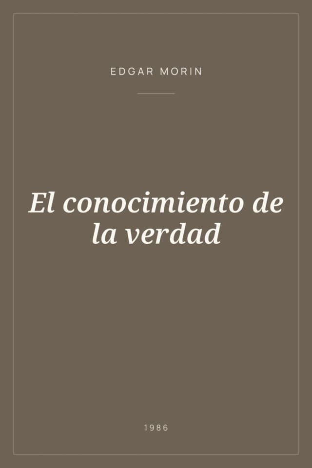 Portada de El conocimiento de la verdad
