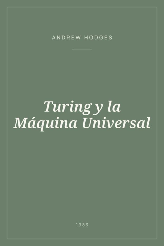 Portada de Turing y la Máquina Universal