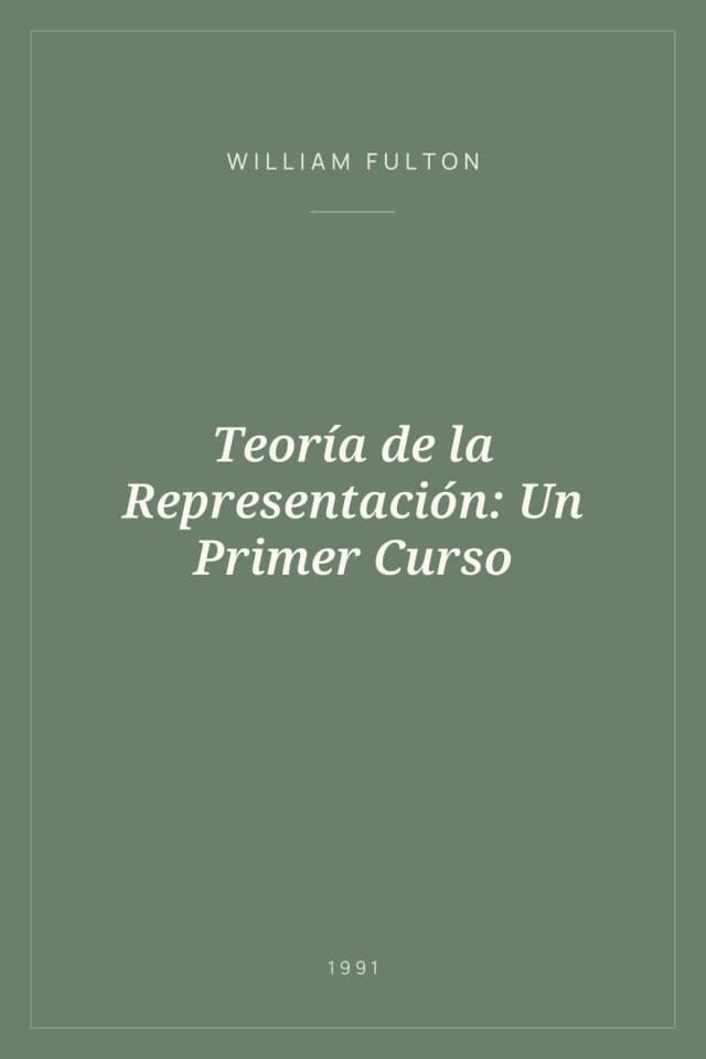 Portada de Teoría de la Representación: Un Primer Curso