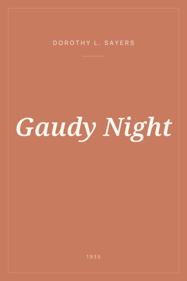Portada de Gaudy Night