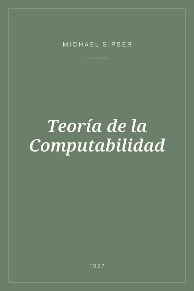 Portada de Teoría de la Computabilidad