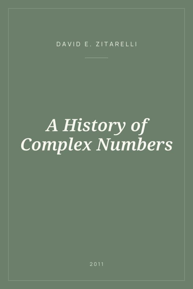 Portada de A History of Complex Numbers