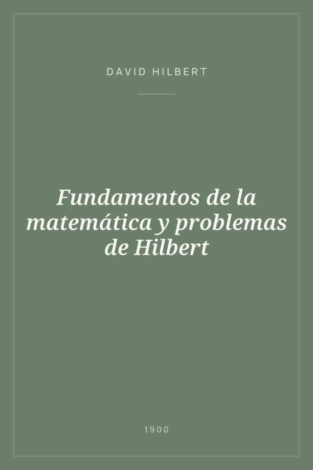 Portada de Fundamentos de la matemática y problemas de Hilbert