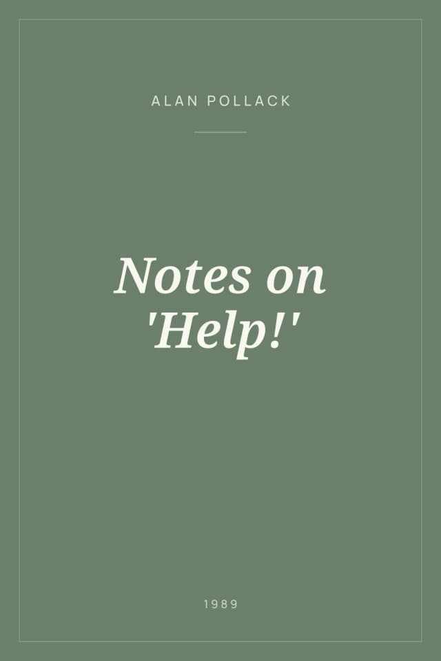 Portada de Notes on 'Help!'