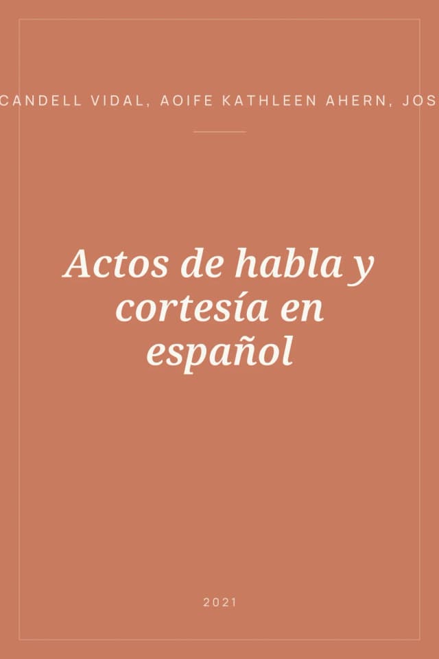 Portada de Actos de habla y cortesía en español