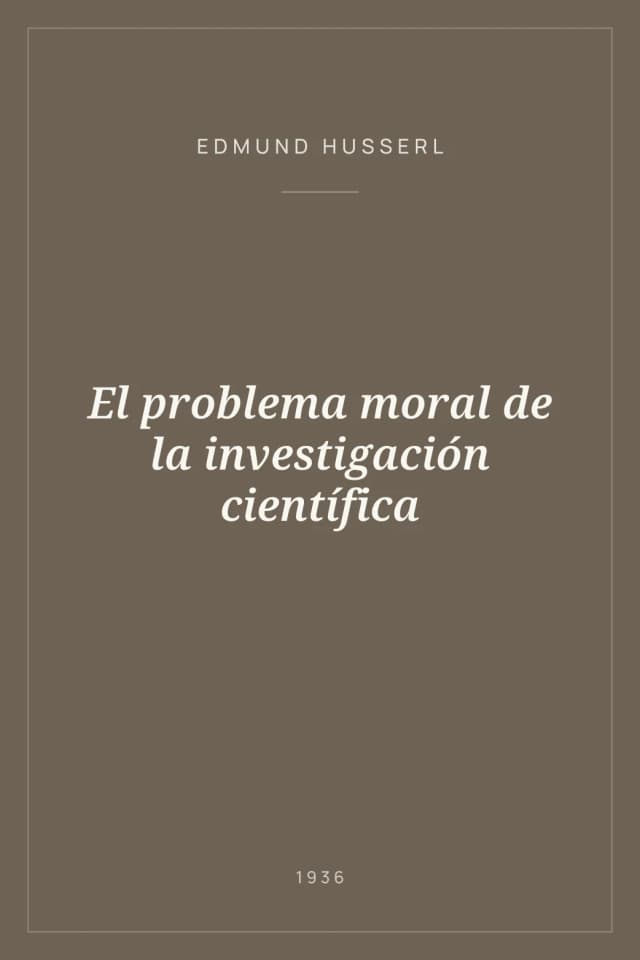 Portada de El problema moral de la investigación científica