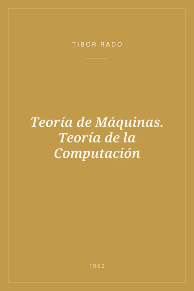 Portada de Teoría de Máquinas. Teoría de la Computación