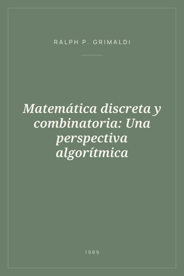Portada de Matemática discreta y combinatoria: Una perspectiva algorítmica