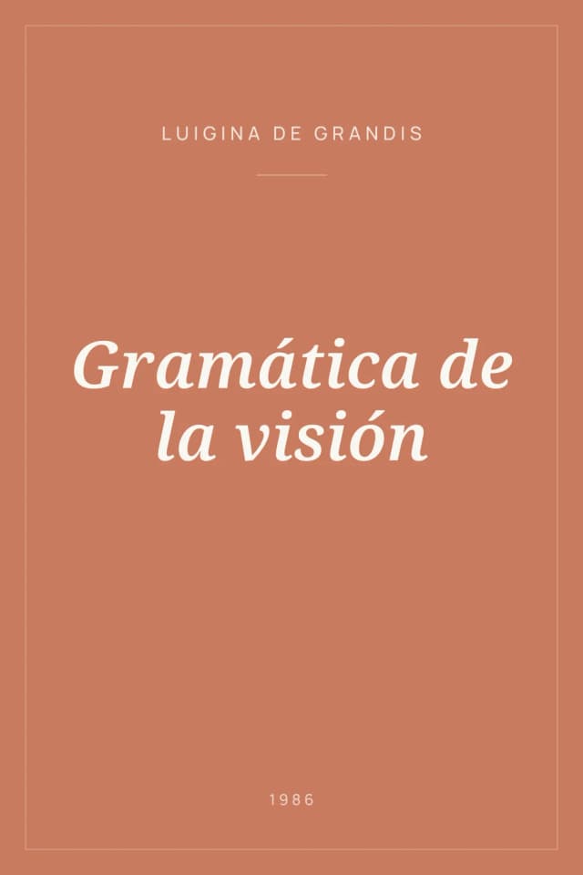 Portada de Gramática de la visión