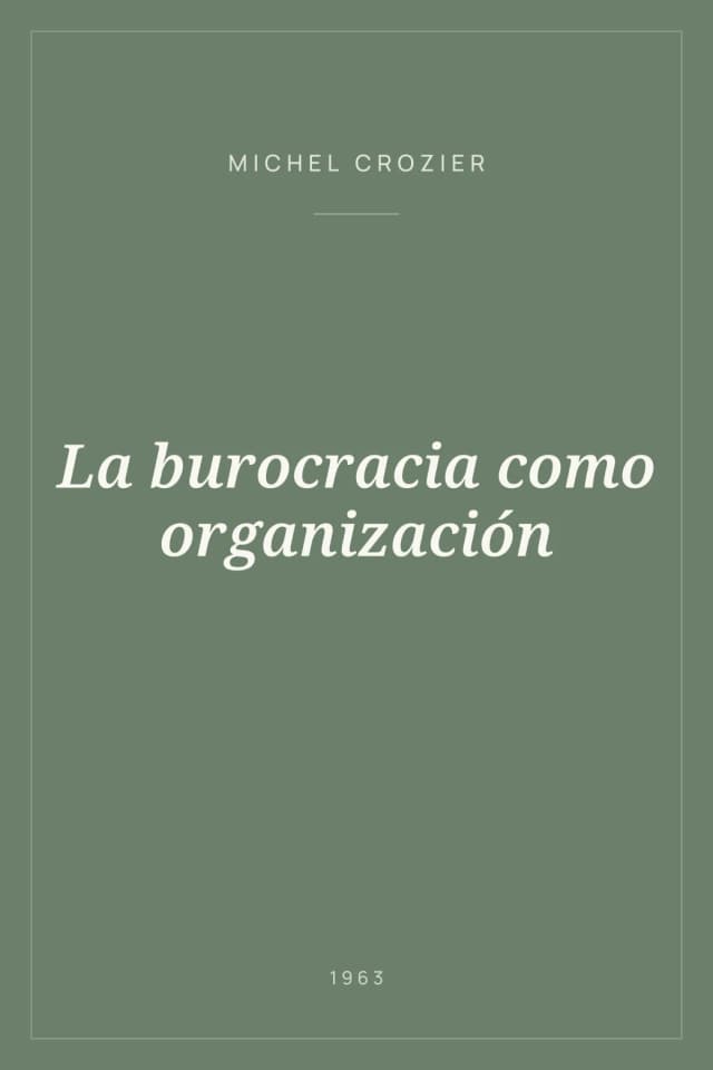 Portada de La burocracia como organización