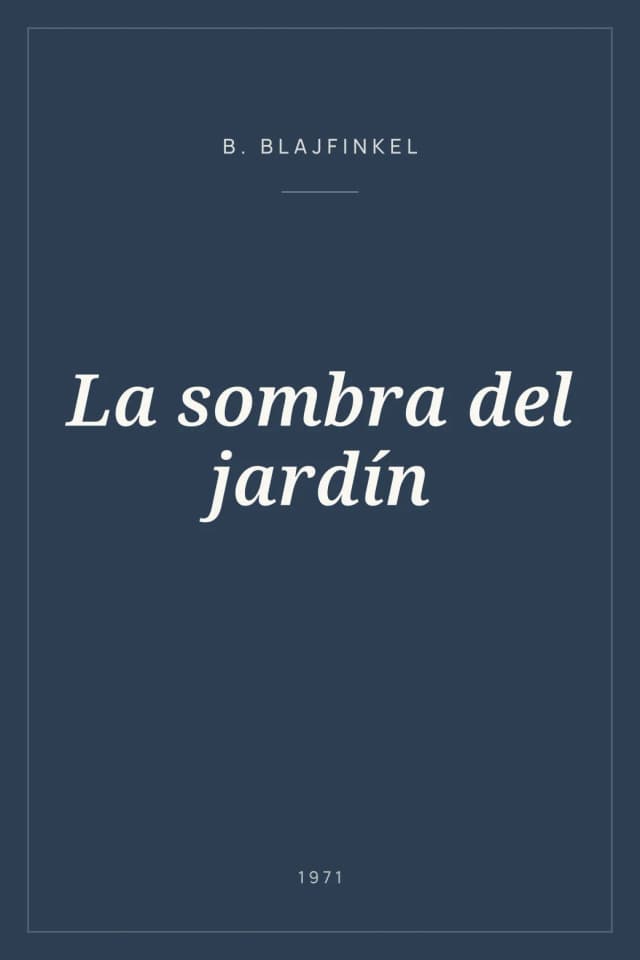 Portada de La sombra del jardín