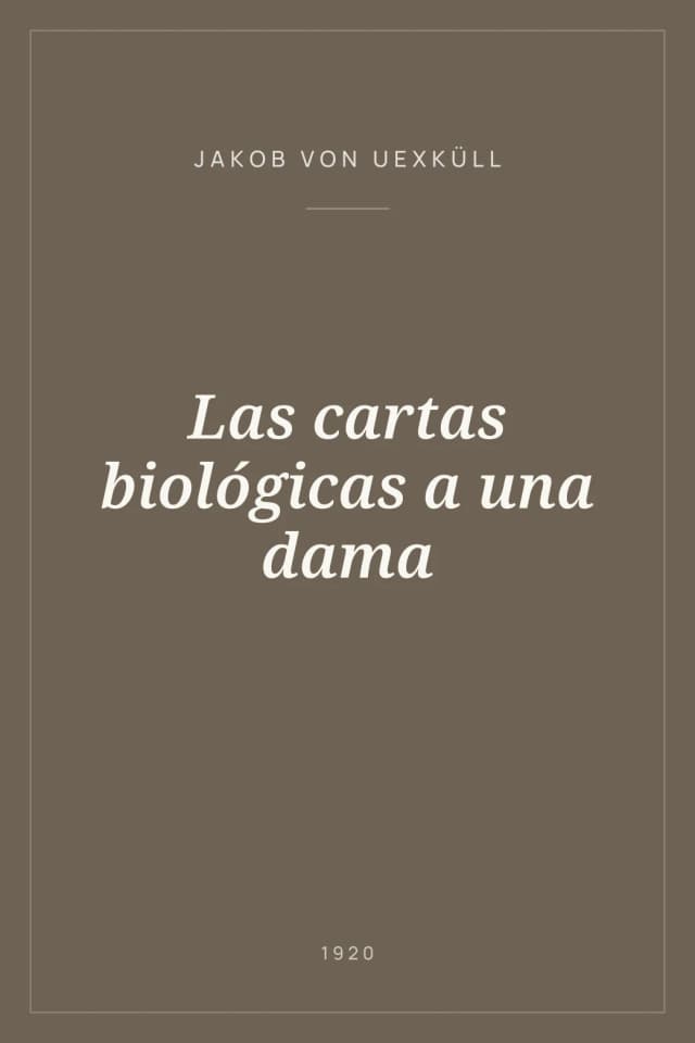 Portada de Las cartas biológicas a una dama