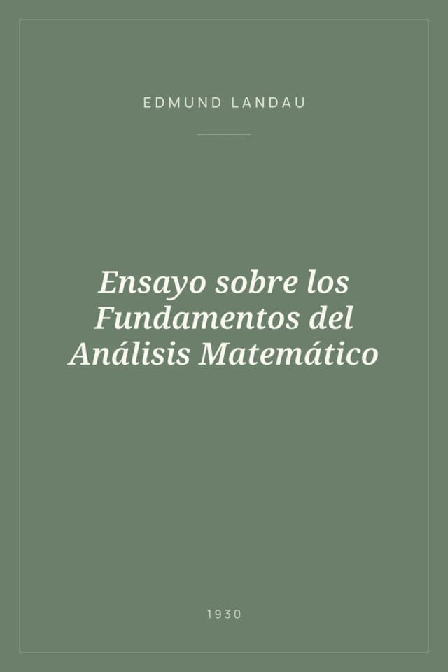 Portada de Ensayo sobre los Fundamentos del Análisis Matemático