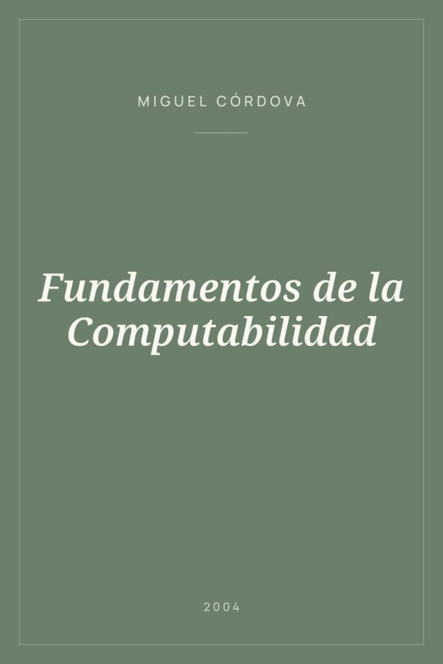 Portada de Fundamentos de la Computabilidad