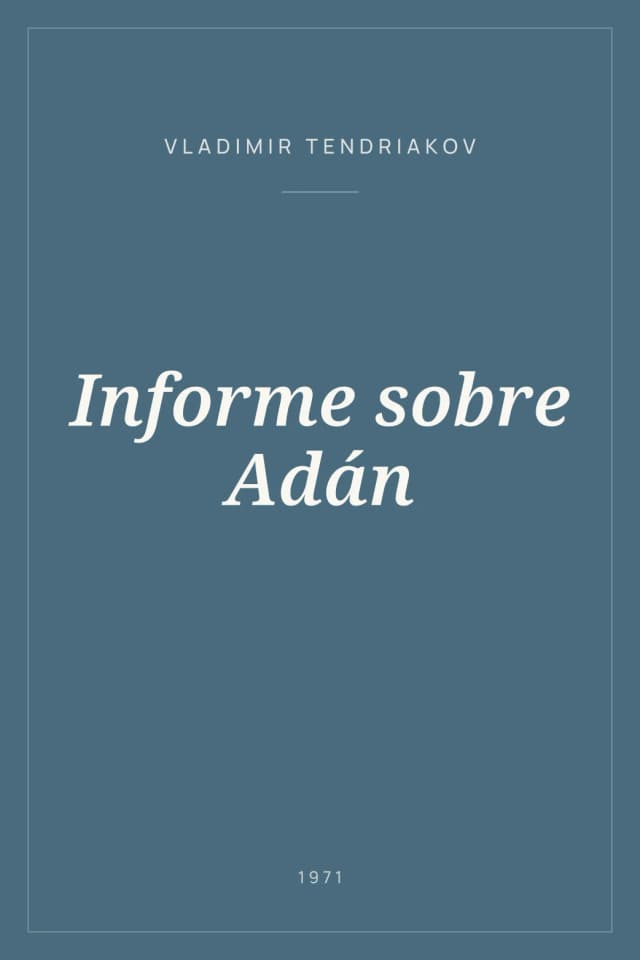Portada de Informe sobre Adán