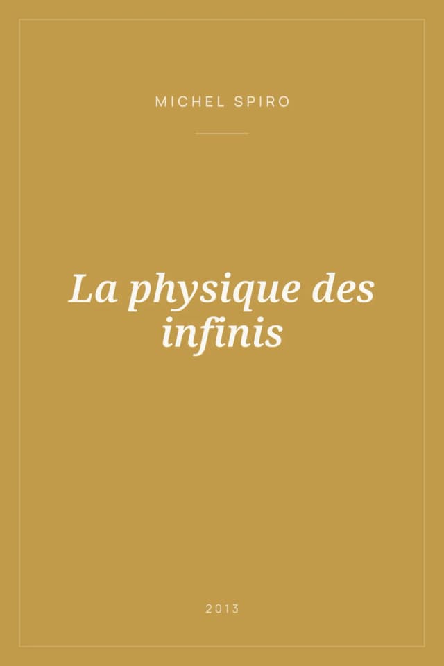 Portada de La physique des infinis