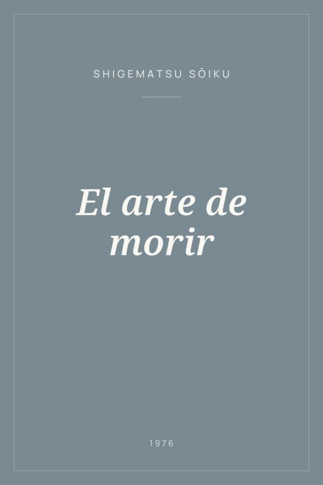 Portada de El arte de morir