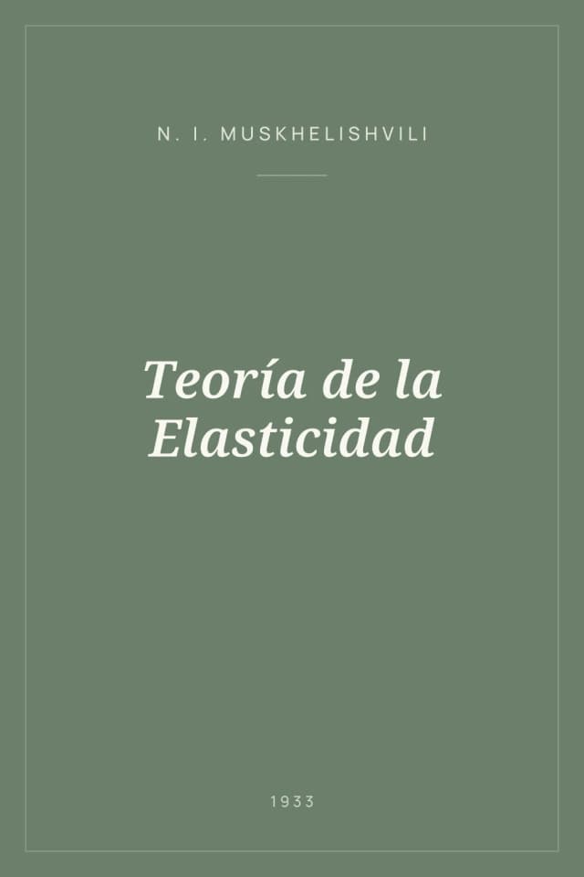 Portada de Teoría de la Elasticidad