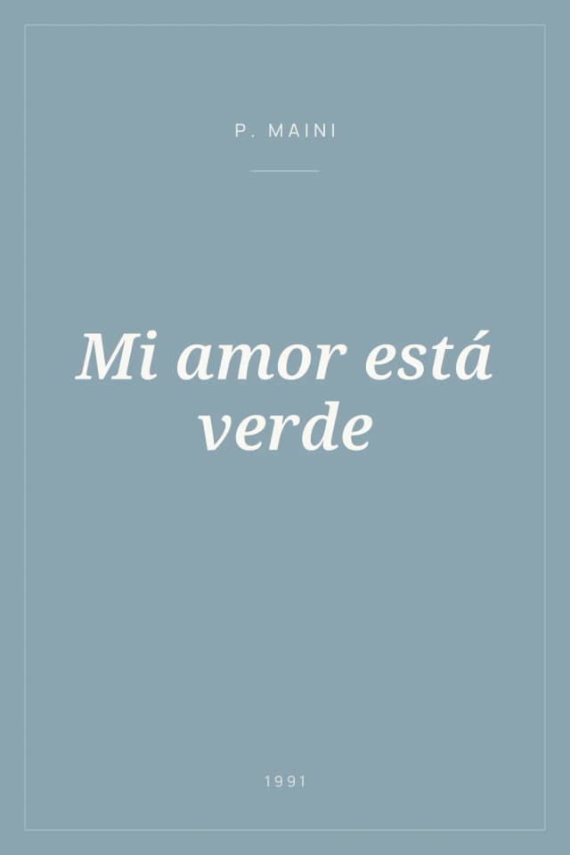 Portada de Mi amor está verde