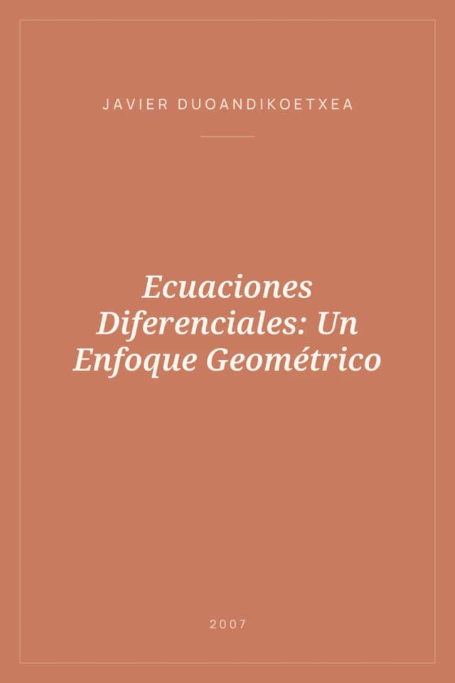 Portada de Ecuaciones Diferenciales: Un Enfoque Geométrico