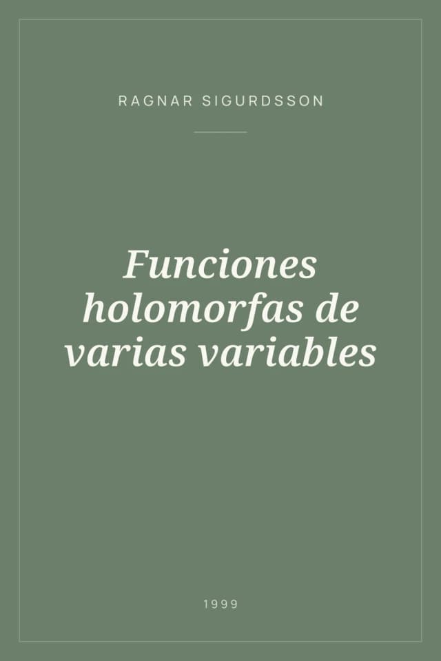 Portada de Funciones holomorfas de varias variables