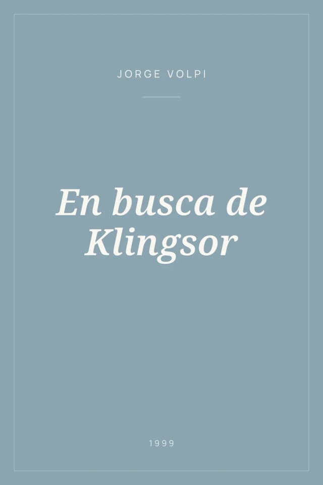 Portada de En busca de Klingsor