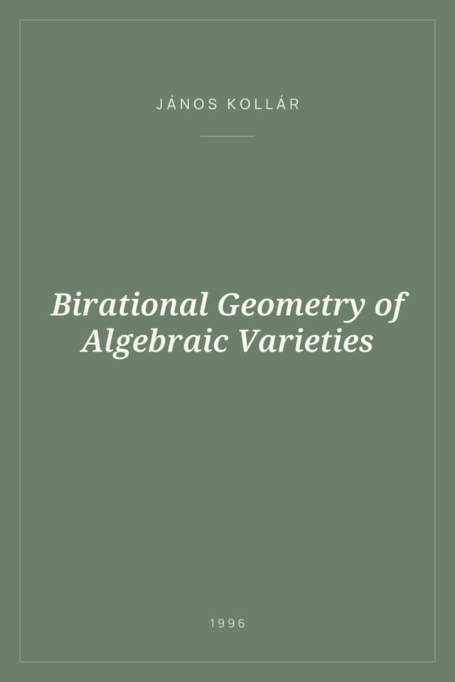 Portada de Birational Geometry of Algebraic Varieties